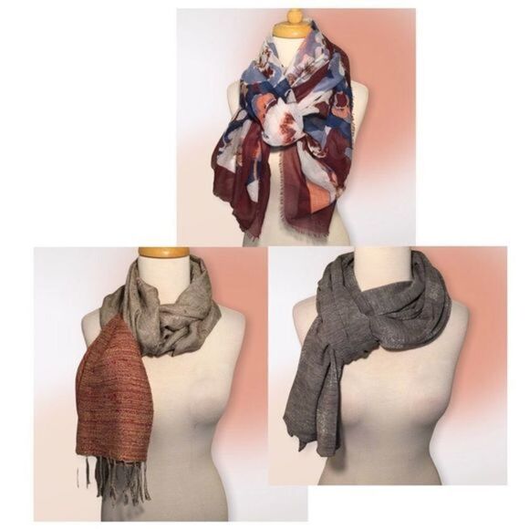 BUNDLE of Three‎ Rectangle Scarves - Picture 1 of 16